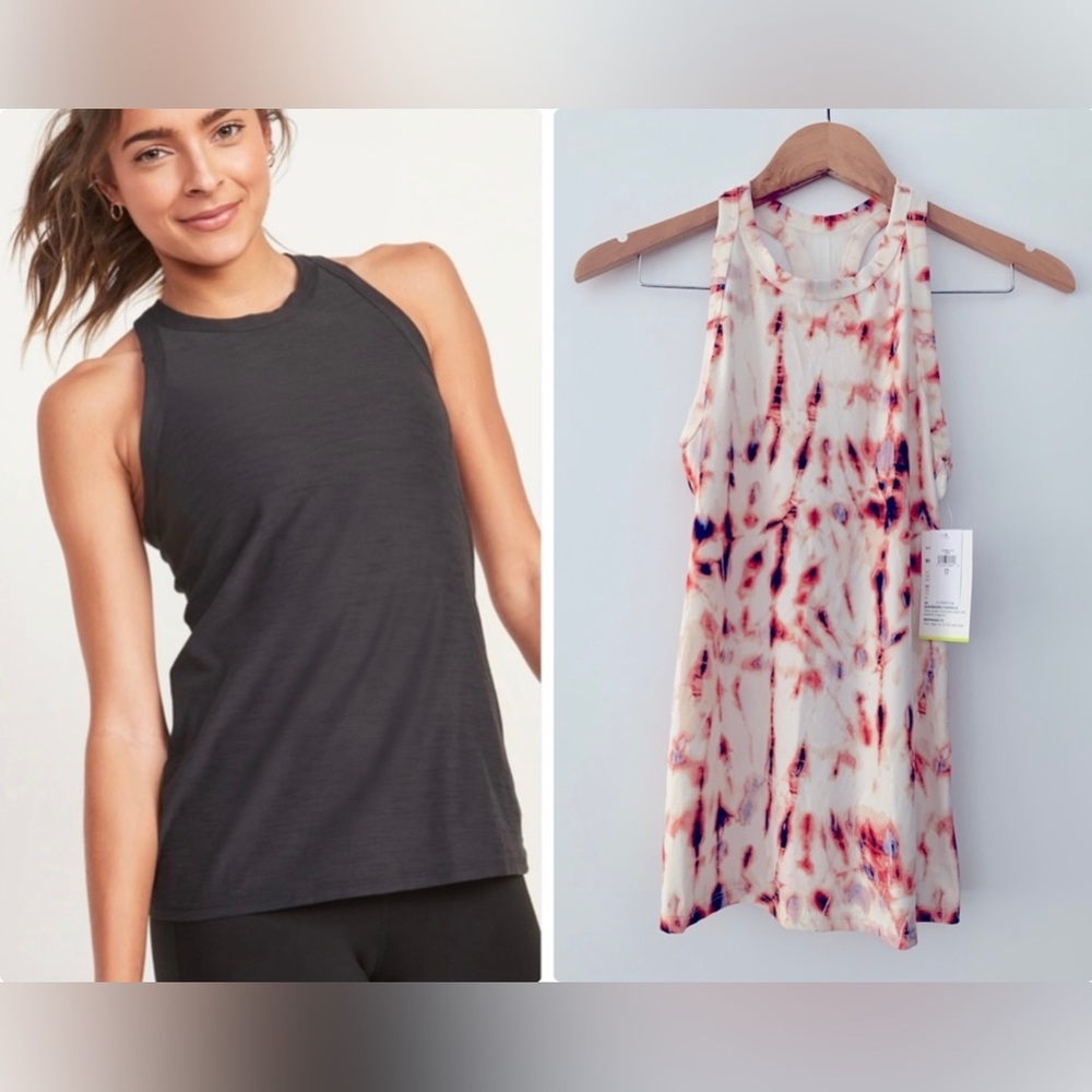 ❗️CLEAROUT❗️NWT! OLD NAVY ACTIVE Breathe tie-dye mesh racerback TANK TOP Size XS